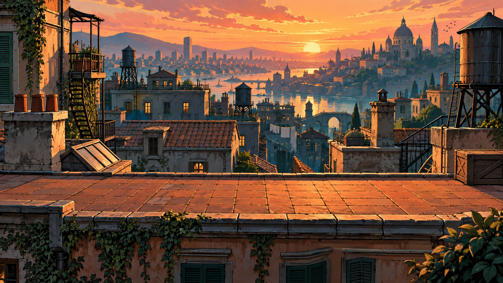 Illustrated artwork from Rooftop Run